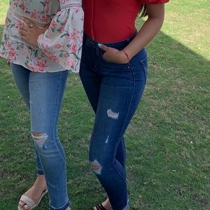 High Waisted Ripped Jeans